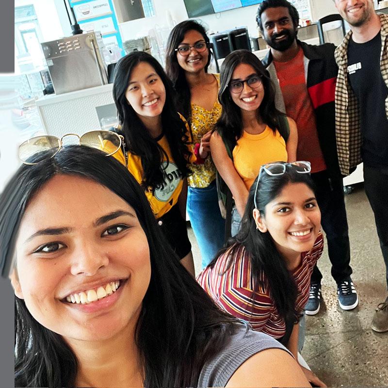 a group of students taking a selfie